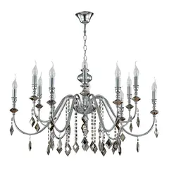 Подвесная люстра Crystal Lux MERCEDES SP6+6 CHROME/SMOKE, фото 